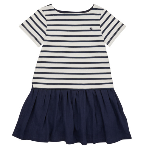 textil Flickor Korta klänningar Petit Bateau FLOUETTE Vit / Blå