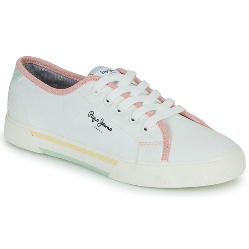 Skor Dam Sneakers Pepe jeans BRADY BANDAN W Vit / Rosa