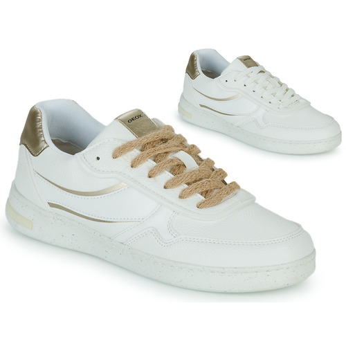 Skor Dam Sneakers Geox D JAYSEN Vit / Guldfärgad