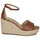 Skor Dam Sandaler Lauren Ralph Lauren HAANA-ESPADRILLES-WEDGE Cognac