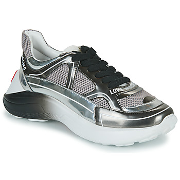 Skor Dam Sneakers Love Moschino SUPERHEART Svart / Vit / Silverfärgad