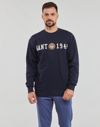 textil Herr Sweatshirts Gant CREST C-NECK Marin