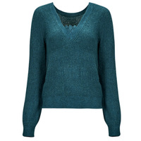 textil Dam Tröjor Vila VIDEBRA REV L/S V-NECK KNIT TOP Blå