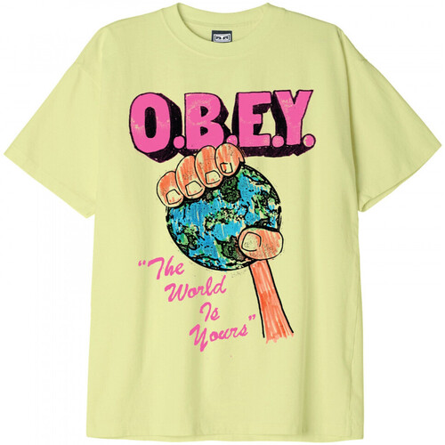 textil Herr T-shirts & Pikétröjor Obey the world is yours Grön