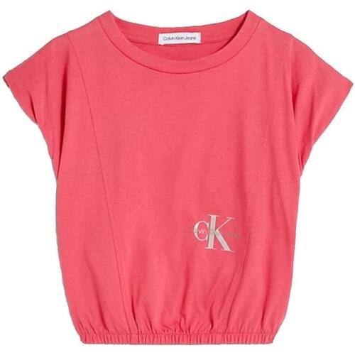 textil Flickor T-shirts Calvin Klein Jeans  Rosa