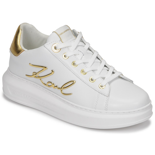 Skor Dam Sneakers Karl Lagerfeld KAPRI Signia Lace Lthr Vit / Guldfärgad