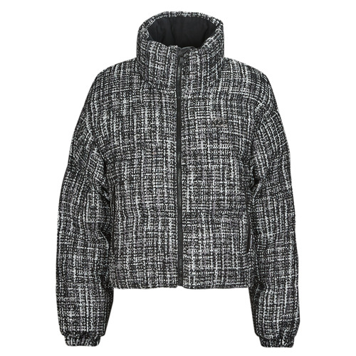 textil Dam Täckjackor Karl Lagerfeld BOUCLE PUFFER JACKET Svart / Vit