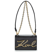 Väskor Dam Axelväskor Karl Lagerfeld K/SIGNATURE SM SHOULDERBAG Svart / Guldfärgad