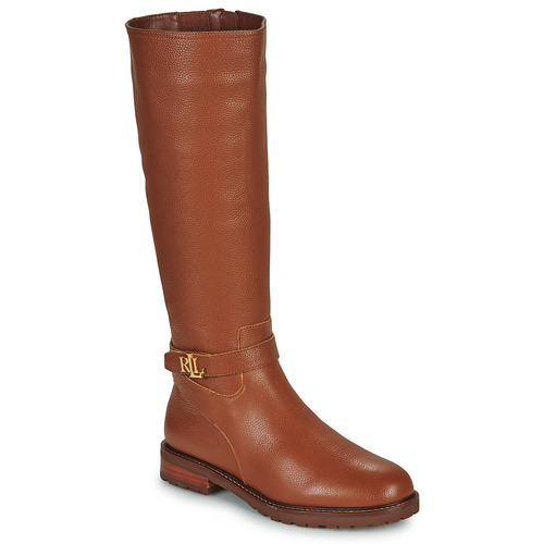 Skor Dam Stövlar Lauren Ralph Lauren HALLEE-BOOTS-TALL BOOT Cognac