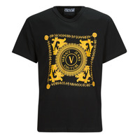 textil Herr T-shirts Versace Jeans Couture GAHF07 Svart / Mönstrad