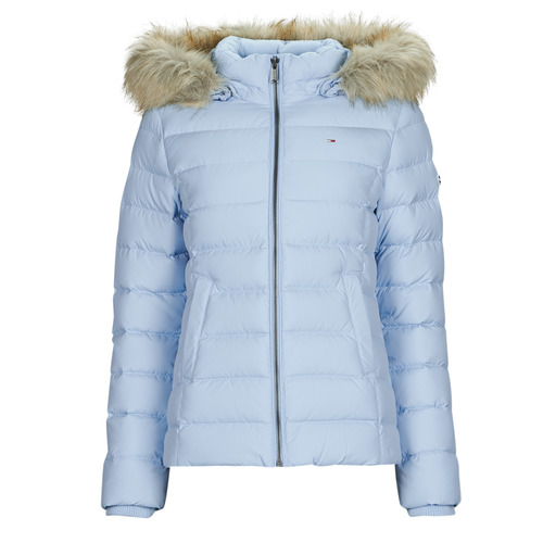 textil Dam Täckjackor Tommy Jeans TJW BASIC HOODED DOWN JACKET Blå / Himmelsblå