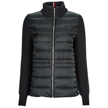 textil Dam Täckjackor Tommy Hilfiger KNIT MIX DOWN JACKET Svart