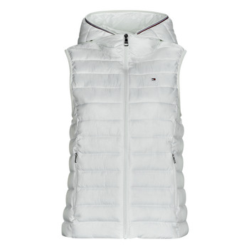 textil Dam Täckjackor Tommy Hilfiger LW PADDED GLOBAL STRIPE VEST Vit