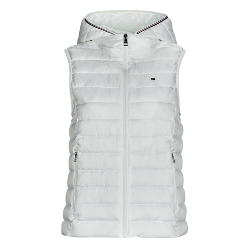 textil Dam Täckjackor Tommy Hilfiger LW PADDED GLOBAL STRIPE VEST Vit