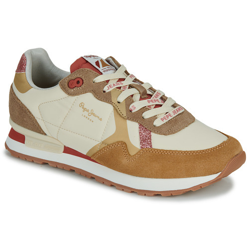 Skor Dam Sneakers Pepe jeans BRIT PRINT LUX W Vit / Beige