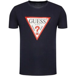 textil Herr T-shirts Guess M2YI71 I3Z14 Blå