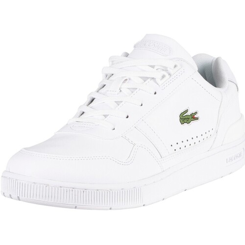 Skor Herr Sneakers Lacoste T-Clip 0722 1 SMA Läder Trainers Vit