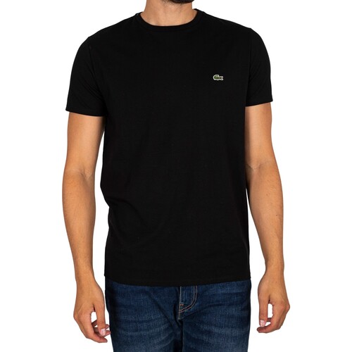 textil Herr T-shirts Lacoste Logotyp Pima T-shirt Svart