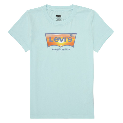 textil Pojkar T-shirts Levi's SUNSET BATWING TEE Blå / Orange