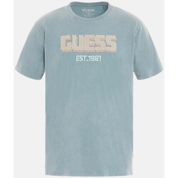 textil Herr T-shirts Guess M3YI52 KBDL0 Blå