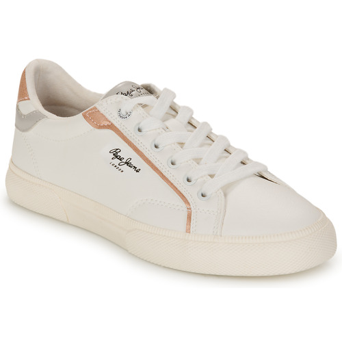 Skor Dam Sneakers Pepe jeans KENTON MIX W Vit / Rosa / Guldfärgad