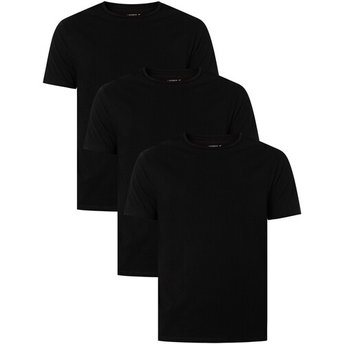 textil Herr T-shirts Lacoste 3-pack Crew T-shirt Svart