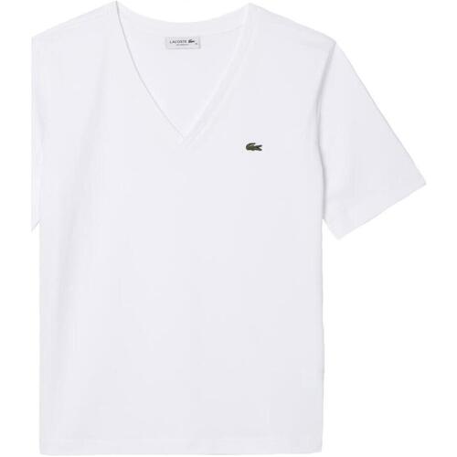 textil Dam T-shirts Lacoste  Vit