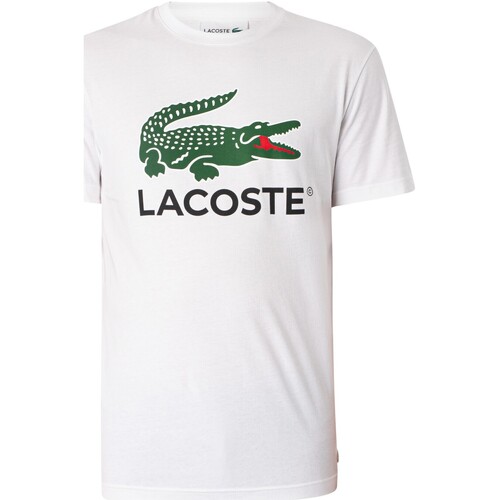 textil Herr T-shirts Lacoste Grafisk T-shirt Vit