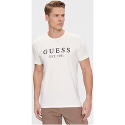 textil Herr T-shirts Guess U4RI22 K6YW0 Vit