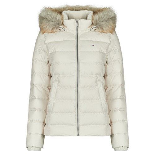 textil Dam Täckjackor Tommy Jeans TJW BASIC HOODED DOWN JACKET EXT Beige