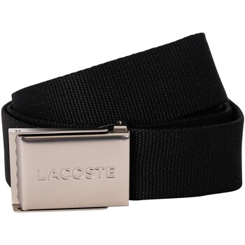 Accessoarer Herr Bälten Lacoste Graverat spänne vävt bälte Svart