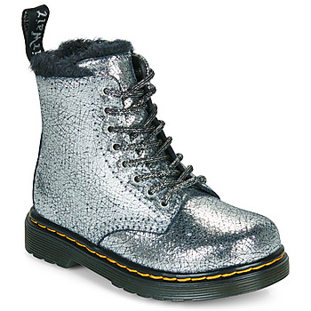 Skor Flickor Boots Dr. Martens 1460 Serena T Silver Distressed Foil Silver