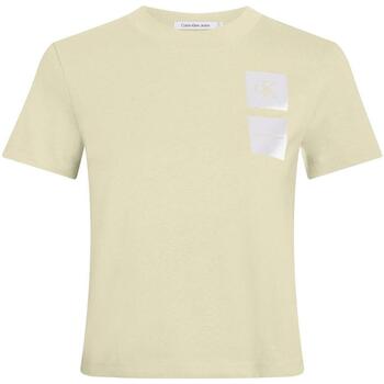 textil Dam T-shirts Calvin Klein Jeans  Grön