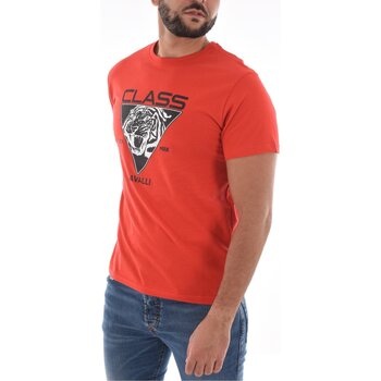 textil Herr T-shirts Roberto Cavalli SXH01E JD060 Röd