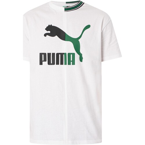 textil Herr T-shirts Puma Avslappnad klassisk T-shirt Vit