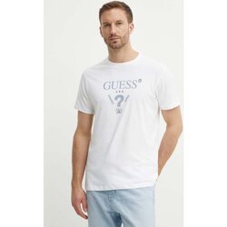 textil Herr T-shirts Guess M4YI05 I3Z14 Vit