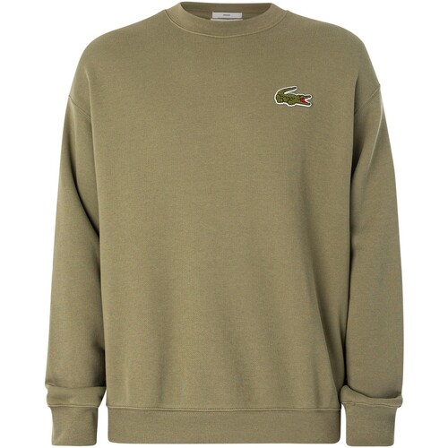 textil Herr Sweatshirts Lacoste Crocodile Logo Loose Sweatshirt Grön