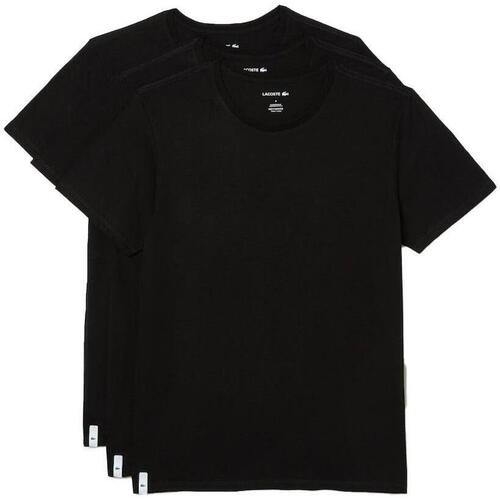 textil Herr T-shirts & Pikétröjor Lacoste Lounge 3 Pack Plain Stretch Cotton T-Shirts Black Svart