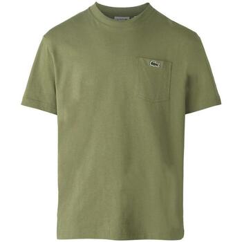 textil Herr T-shirts & Pikétröjor Lacoste Chest Pocket Cotton T-Shirt Khaki Grön