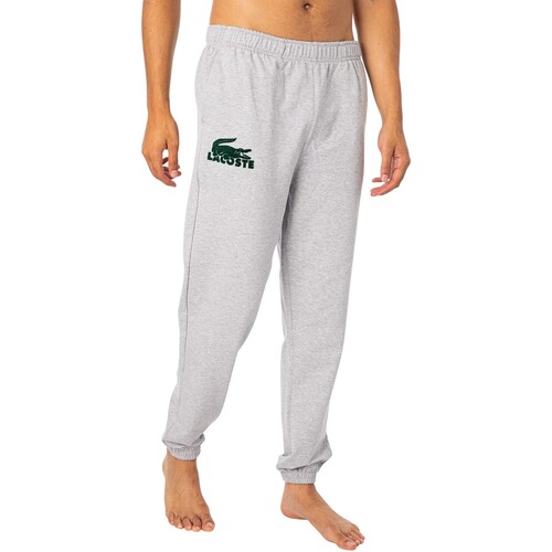 textil Herr Pyjamas/nattlinne Lacoste Lounge joggingbyxor med texturerad logotyp Grå