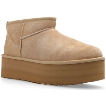 Skor Dam Stövlar UGG ANKELSTÃVLAR  ULTRA MINI PLATAFORM Beige