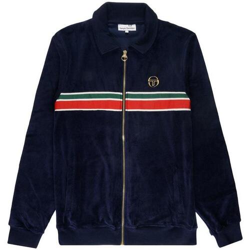 textil Herr Sweatjackets Sergio Tacchini Spencer Velour Track Top Jacket Maritime Blue Blå