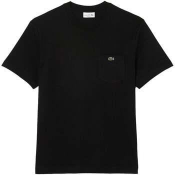 textil Herr T-shirts & Pikétröjor Lacoste Chest Pocket Cotton T-Shirt Black Svart