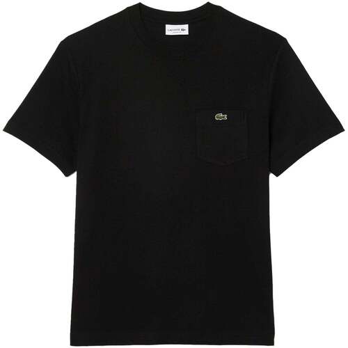 textil Herr T-shirts & Pikétröjor Lacoste Chest Pocket Cotton T-Shirt Black Svart