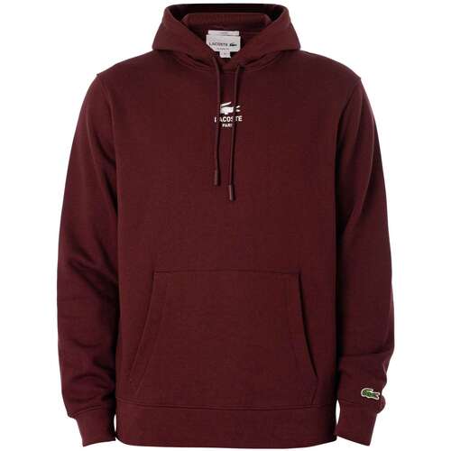 textil Herr Sweatshirts Lacoste Hoodie med logotyptryck Röd