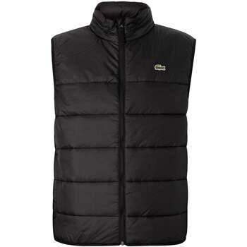 textil Herr Sweatjackets Lacoste Vattenavvisande puffad Gilet Svart