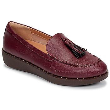 Čevlji  Ženske Mokasini FitFlop PETRINA PATENT LOAFERS Rdeča