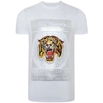 Oblačila Moški Majice s kratkimi rokavi Ed Hardy Tile-roar t-shirt Bela