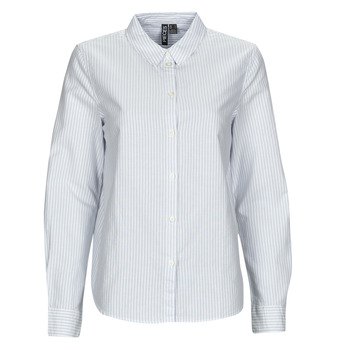 Oblačila Ženske Srajce & Bluze Pieces PCIRENA LS OXFORD SHIRT Bela / Modra