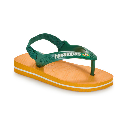 Čevlji  Otroci Japonke Havaianas BABY BRASIL LOGO Rumena / Zelena